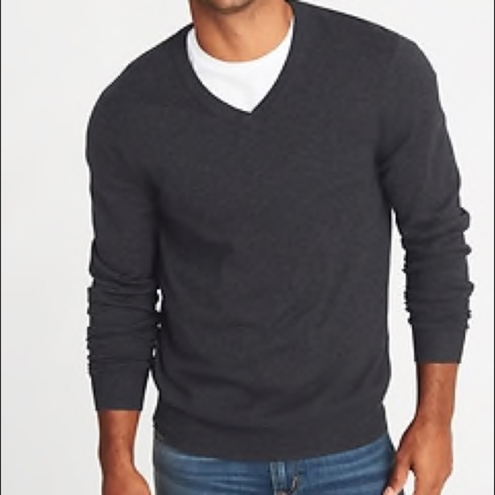 Gray V Neck Sweater